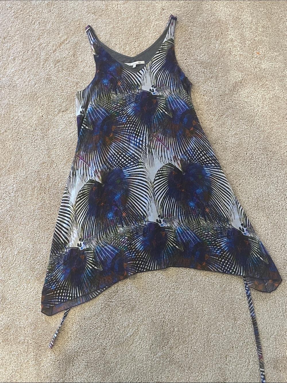 RACHEL Rachel Roy | Printed Tank Dress with Abstract Feather Motif | Women’s M